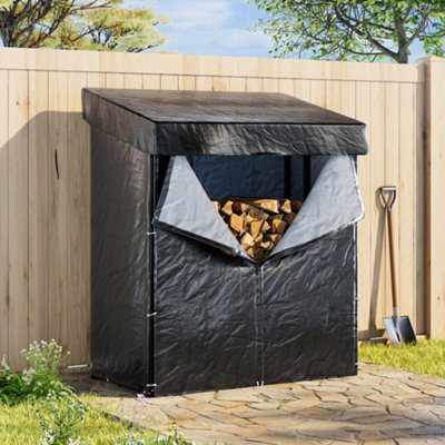 Garden Log Stores Metal and Outdoor Garden at B&Q