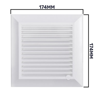 135mm square louvre air vent cover with fly screen