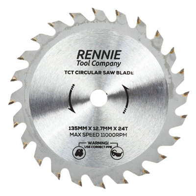 Pack Lames Saxton TCT 135 Mm – 24 & 40 Dents – Alésage 12,7 Mm (bague 10 Mm) – Pour Bois – Compatible Bosch, Makita, Dewalt