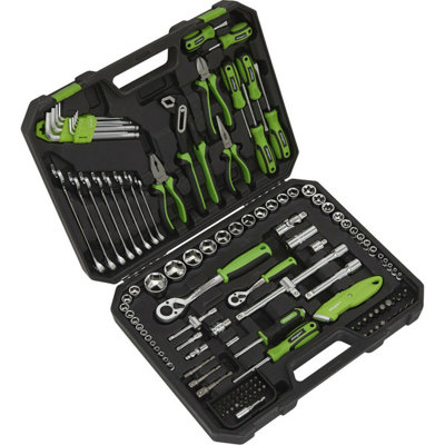 135pc Mechanics Tool Kit - Socket Set - Screwdriver Pliers Spanner Hex Key & Bit