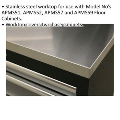1360mm Stainless Steel Worktop for ys02633 ys02634 ys02639 & ys02641 Cabinets