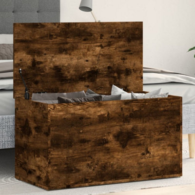Berkfield Storage Chest Smoked Oak 84X42x46 Cm Engineered Wood