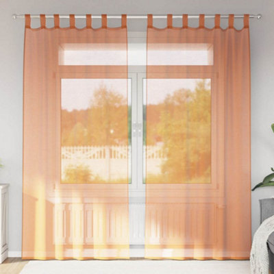 Berkfield Voile Curtains With Loops 2 Pcs Terracotta 140X245 Cm from B&Q