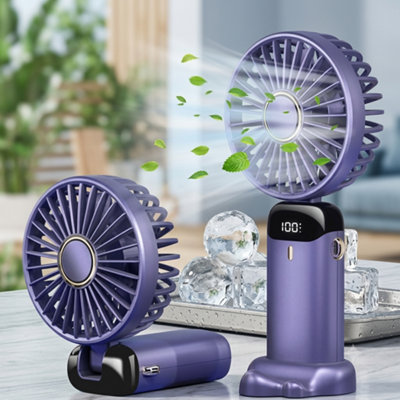  - 2 Mini Handheld Fan Usb Rechargeable Portable Foldable Desk Cooling Fan 4000Mah