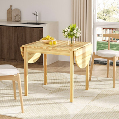 139 x 70 x 75cm Expandable Oval Wooden Dining Table Folding Kitchen Table Light Wood for Home