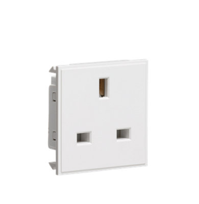 13A 1G unswitched socket module 50 x 50mm - white
