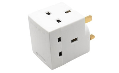 13A 3-Way Fused Adaptor - Heavy-Duty Triple Plug Outlet Converter with ...