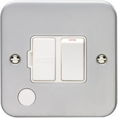 13A DP Switched Fuse Spur & Flex Outlet HEAVY DUTY METAL CLAD Mains Isolation