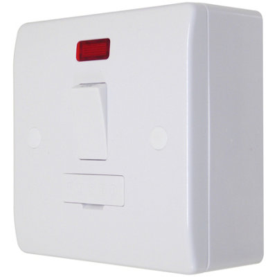13A Fused Switch Spur with 25mm Surface Pattress Back Box - Double Pole
