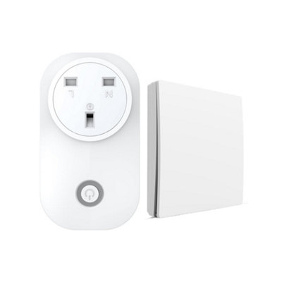 13A Smart Wireless Plug for Wireless kinetic range (UK Plug) + 1 Gang Switch White Body