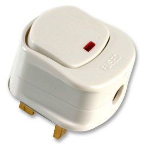 13A Switched Rewireable Plug Top with Neon Light - White