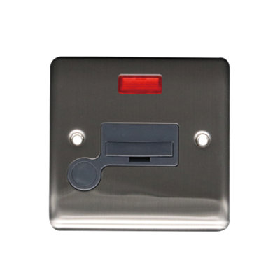 13A Unswit Spur c/w Neon + FO Brushed Chrome, Grey insert