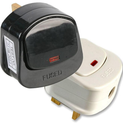 13A White Switched Plug with Neon Light Indicator - Durable Moulded ...