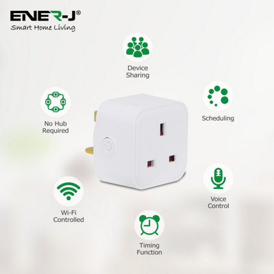 13A WIFI Smart Mini UK Plug, APP & Voice Control (3pc pack)