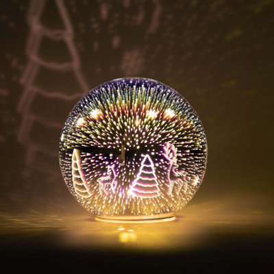 13cm Christmas Cystal Ball D Colorful Table Light Led Globe / Forest