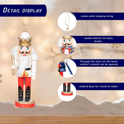 13cm Wooden Nutcrackers Figures Christmas Ornament 4Pcs Set - 3