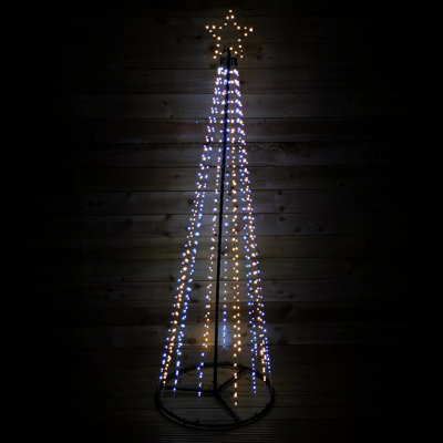 13ft 4m Premier Christmas Outdoor Black Pin Wire LED Pyramid Maypole ...