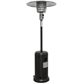 13kW Black Propane Gas Patio Tower Heater - Outdoor Garden Dining Radiator Set