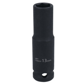 13mm 1/2" Drive Double deep Metric Impacted Impact Socket Single Hex 6 Sided