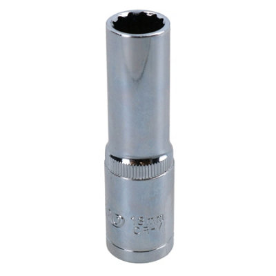 13mm 1/2in Drive Double Deep Long Reach Metric Socket 12 Point Sided Bi-hex