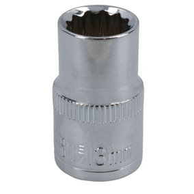 13mm 1/2in Drive Shallow Metric MM Socket 12 Sided Bi-Hex Knurled Ring