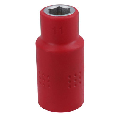 13mm 1/2in drive VDE Insulated Shallow Metric Socket 6 Sided Single Hex 1000 V