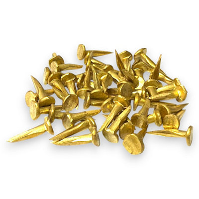 13mm Brass Cut Tacks Flat Head Nails for Upholstery Furniture Restoration Crafts and Boatbuilding Non Rust Antique Finish 50g Pack