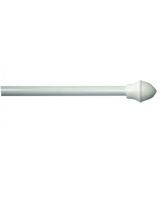 13mm Extendable Metal Curtain Cafe Rods (White Cafe Rod 55cm - 85cm)