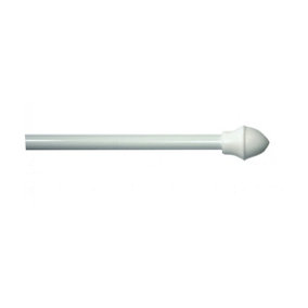13mm Extendable Metal Curtain Cafe Rods (White Cafe Rod 55cm - 85cm)