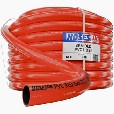 13mm ID PVC Reinforced Braided Red Hose x 10 Metres for Water, Airline ...