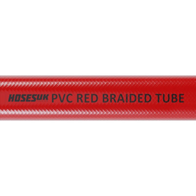 13mm ID PVC Reinforced Braided Red Hose x 10 Metres for Water, Airline ...