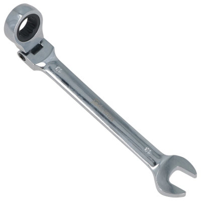 TEKTON 13/16 Zoll Ratschenschlüssel Mit Flexkopf, 12-Punkt | WRC26321, Satiniertes Chrom-Finish, 180° Schwenkbar