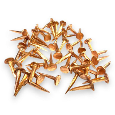 13mm Solid Copper Cut Tacks Flat Head Nails for Upholstery Restoration Boatbuilding and Crafts Non Rust Antique Finish 50g Pack