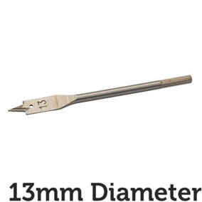 13mm x 150mm HARDENED STEEL Flat Spade Core Drill Bit Hex Shank Wood Hole Cutter