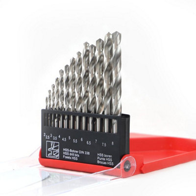 13pc HSS Drill Bits Set Pro 2-8mm