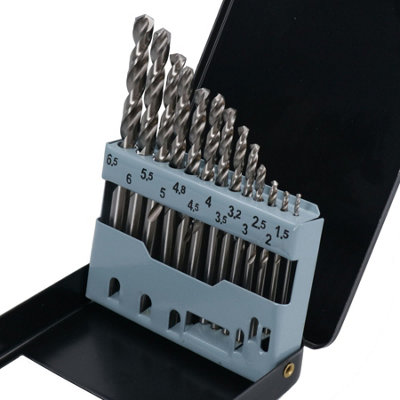 13pc HSS-G XTRA Metric Drill Bits Split Point Drills Metal Cast Iron 1.5-6.5mm