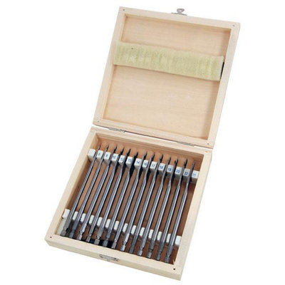 13pc Wood Drill Bit Set Flat Spade 150mm Length 6mm B&Q