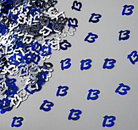13th Birthday Confetti Blue & Silver 1 pack x 14 grams birthday decoration Foil Metallic 1 pack