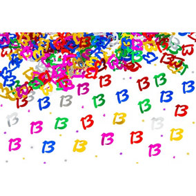 13th Birthday Confetti Multicolour 4 pack x 14 grams birthday decoration Foil Metallic 4 pack