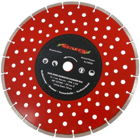 14" 350mm 25.4mm Centre Diamond Cutting Disc With Holes, Silent Cut (CT0930)