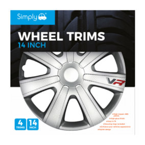 14" Chromia Silver Carbon Wheel Trims