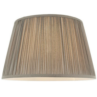 Buy 14 Elegant Round Tapered Drum Lamp Shade Charcoal Gathered Pleated Silk Cover at B Q