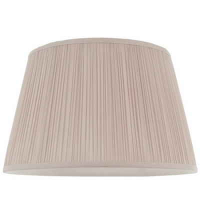 14" Elegant Round Tapered Drum Lamp Shade Dusky Pink Gathered Pleated Silk Cover