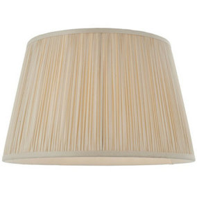 14" Elegant Round Tapered Drum Lamp Shade Oyster Gathered Pleated Silk Cover