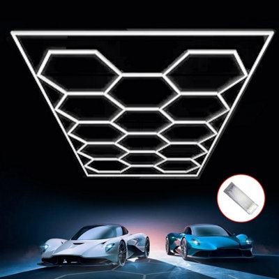 14 Grid Hexagon LED Honeycomb Garage Light Kit,110-120lm 6500K White ...
