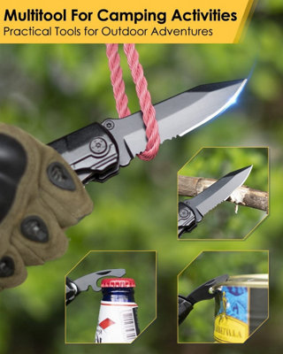 20-in-1 Multitool Pendant - Keychain Tool With Bottle Opener, Screwdriver For Camping