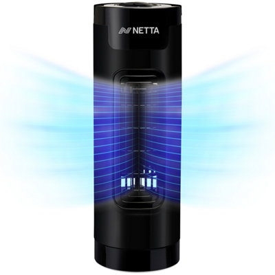 14 Inch Desk Tower Fan - Black & Silver