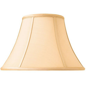 14" Inch Luxury Bowed Tapered Lamp Shade Traditional Honey Silk Fabric & White