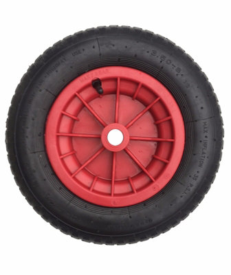 14" Inch Wheelbarrow Wheel Pneumatic Inflatable Tyre 3.50-8 REPLACEMENT RED Tyre Rubber Wheel 14 inch 350-8