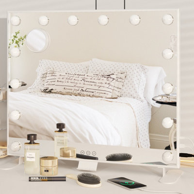 14 LED Bulbs Vanity Mirror with Lights, ,3 Color Lights, 60cm x 52cm